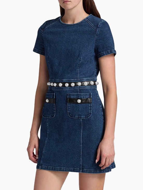cinq a sept Dresses & Skirts - Cinq à Sept Giana Denim Pearl-Embellished Minidress size 0